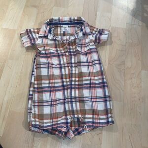 Carter’s plaid blue, white and pink baby romper - 18 month
